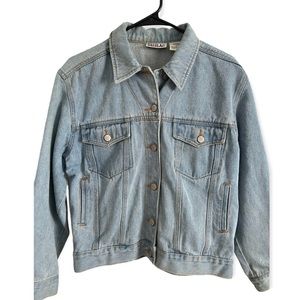 80s Bill Blass Jeans Stone Wash Denim Jacket Size Small